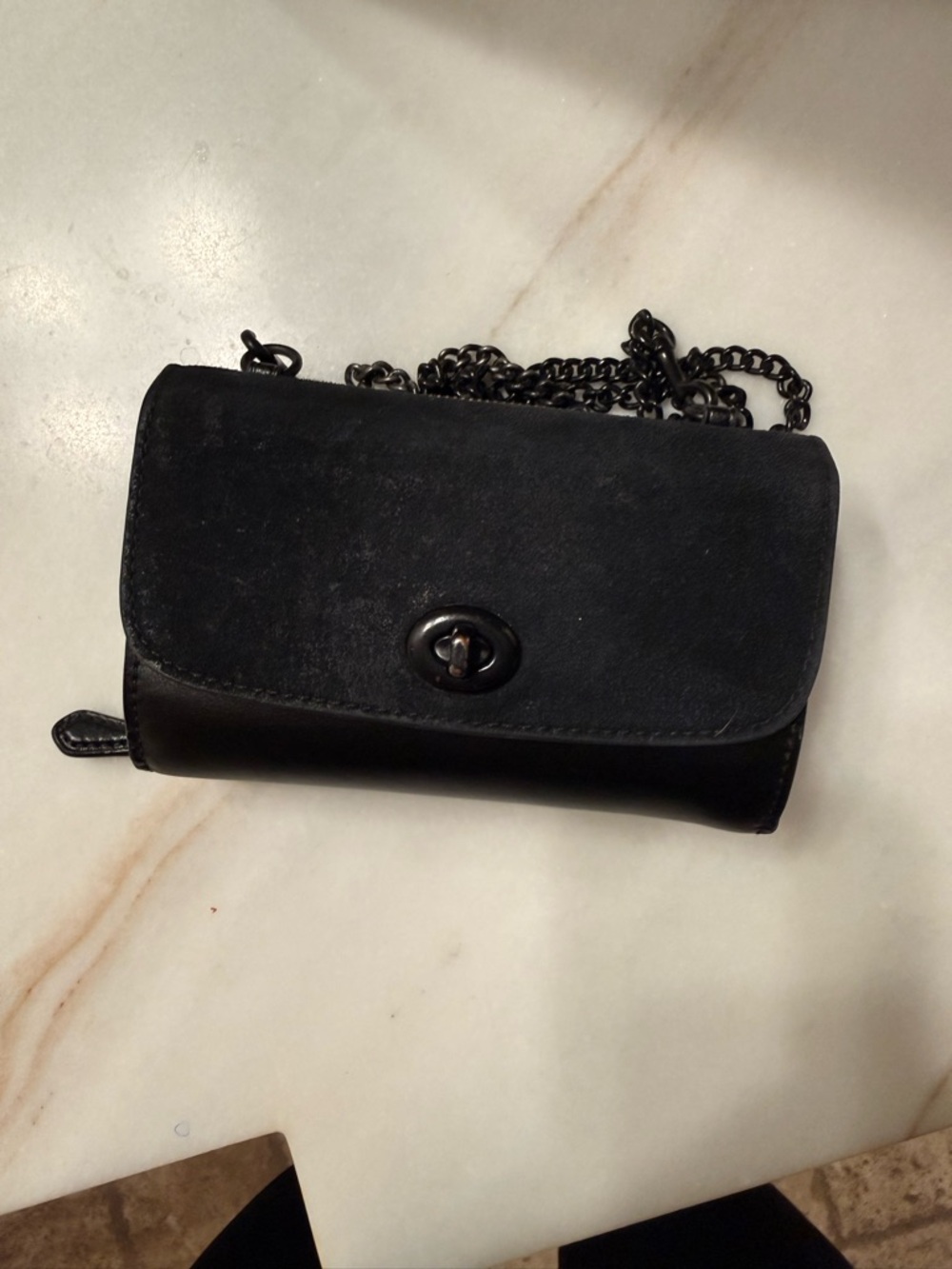 Coach Black Chain Crossbody Wallet